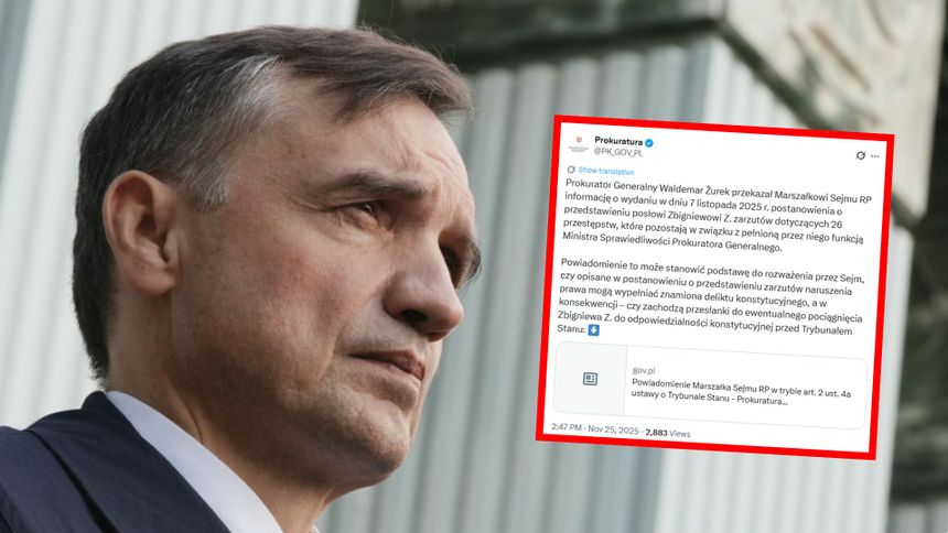 Zbigniew Ziobro. Wpis Prokuratury Krajowej na X