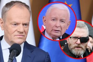 Donald Tusk. Jarosław Kaczyński. Grzegorz Braun