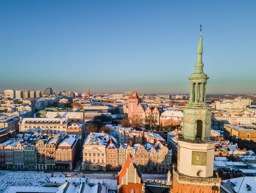 Panorama Poznania zimą