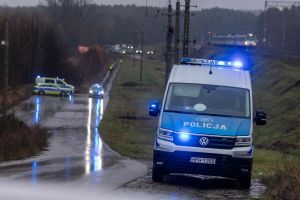 Policja na miejscu dywesji