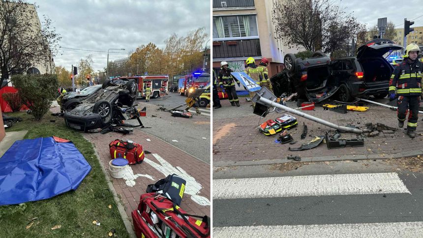 Wypadek samochodowy w Pruszkowie