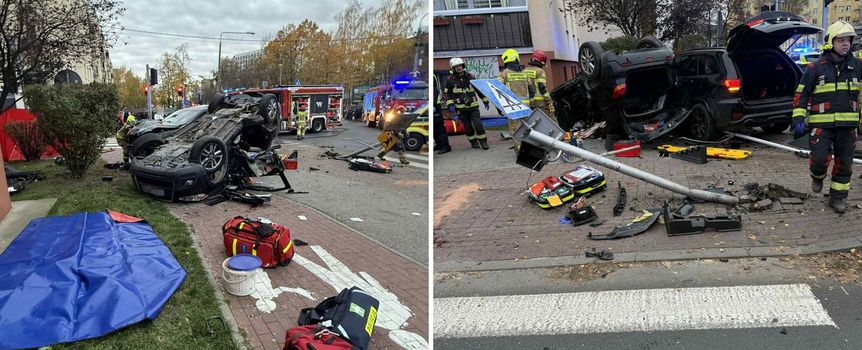 Wypadek samochodowy w Pruszkowie