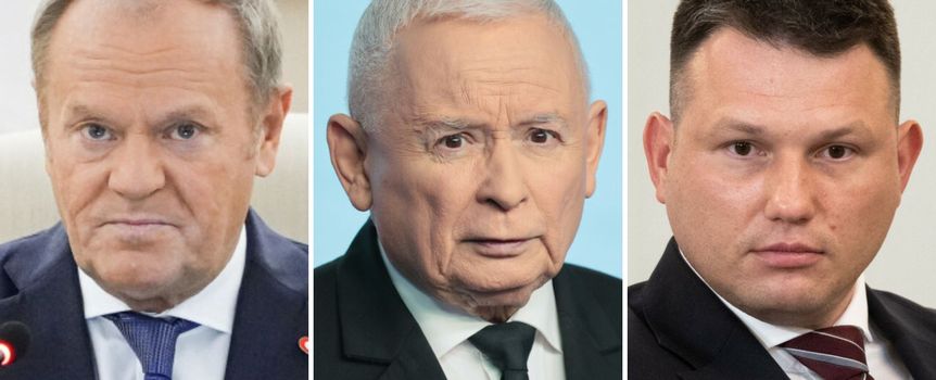 Donald Tusk. Jarosław Kaczyński. Sławomir Mentzen