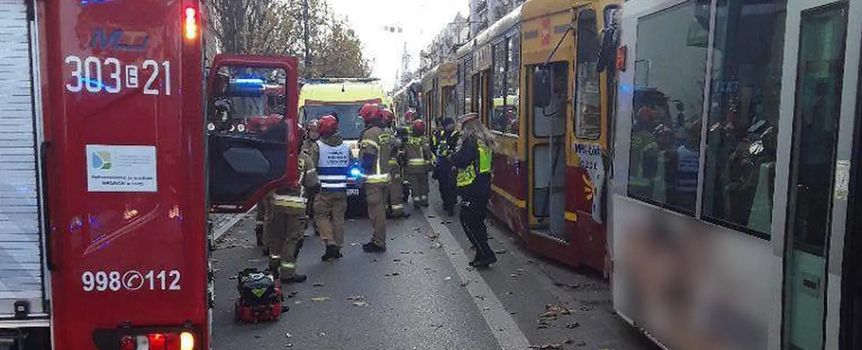 Łódź. Zderzenie tramwajów, 12 osób rannych
