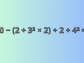 150 − (2 + 3² × 2) ÷ 2 + 4² = ?