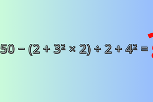 150 − (2 + 3² × 2) ÷ 2 + 4² = ?