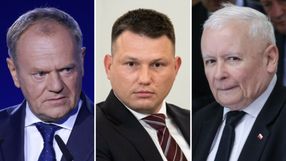 Donald Tusk. Sławomir Mentzen. Jarosław Kaczyński