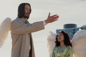 Keanu Reeves i Sandra Oh w filmie "Anioł stróż"