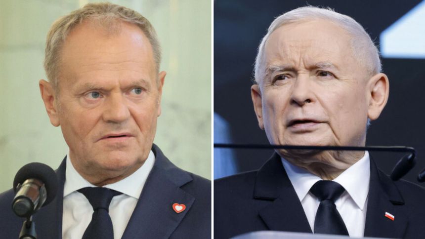 Premier Donald Tusk. Prezes PiS Jarosław Kaczyński