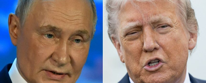 Prezydent Rosji Władimir Putin. Prezydent USA Donald Trump