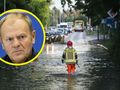 Zalany przejazd pod wiaduktem we Wrocławiu. Premier Donald Tusk