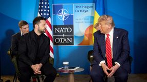 Prezydent Ukrainy Wołodymyr Zełenski i prezydent USA Donald Trump na szczycie NATO w Hadze