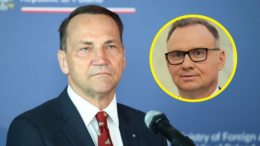 Minister spraw zagranicznych Radosław Sikorski. Prezydent Andrzej Duda