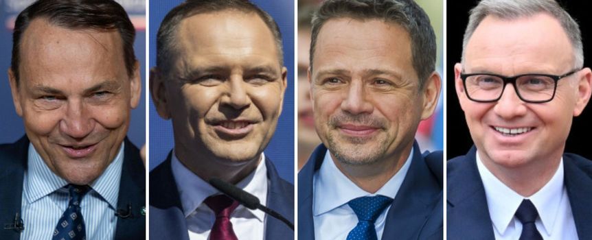 Radosław Sikorski. Karol Nawrocki. Rafał Trzaskowski. Andrzej Duda