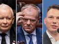 Jarosław Kaczyński. Donald Tusk. Sławomir Mentzen