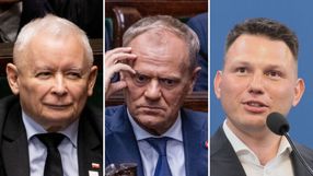 Jarosław Kaczyński. Donald Tusk. Sławomir Mentzen