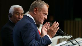 Premier Polski Donald Tusk na konferencji prasowej po szczycie w Brukseli, 26 czerwca 2025 r.