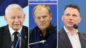 Jarosław Kaczyński. Donald Tusk. Sławomir Mentzen