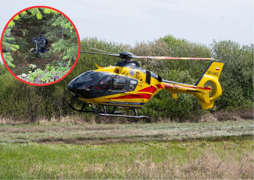 Groźny wypadek nastolatków na quadzie