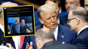 Prezydent Andrzej Duda i prezydenta USA Donald Trump na szczycie NATO w Hadze