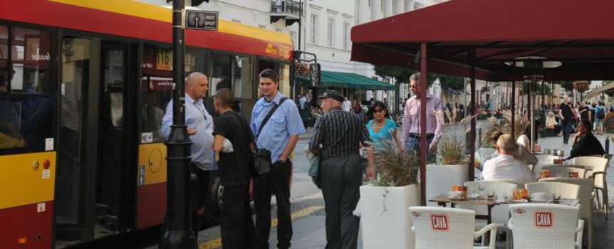 Kontrolerzy spisują gapowicza