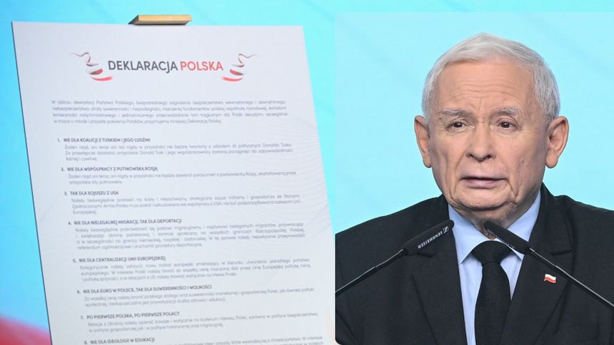  Prezes Prawa i Sprawiedliwości Jarosław Kaczyński na konferencji prasowej w Warszawie