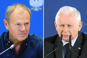Premier Donald Tusk. Prezes PiS Jarosław Kaczyński