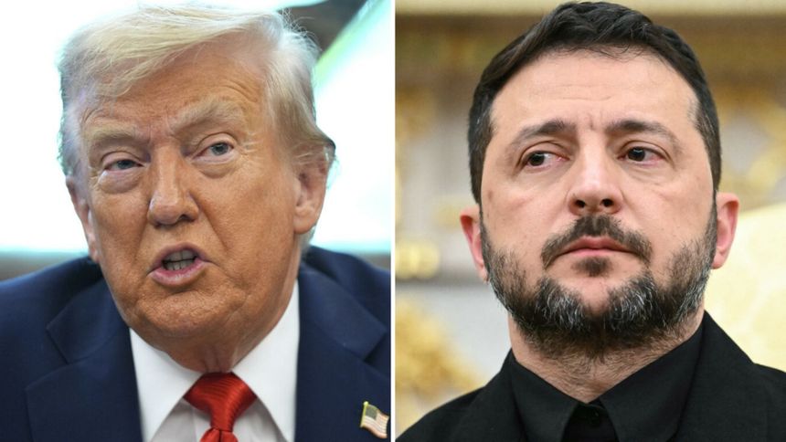Prezydent USA Donald Trump. Prezydent Ukrainy Wołodymyr Zełenski