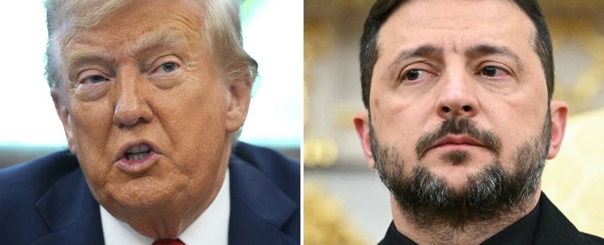 Prezydent USA Donald Trump. Prezydent Ukrainy Wołodymyr Zełenski