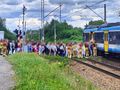 Ewakuacja pasażerów pociągu w Tychach
