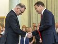 Prezydent Andrzej Duda i minister spraw zagranicznych Radosław Sikorski
