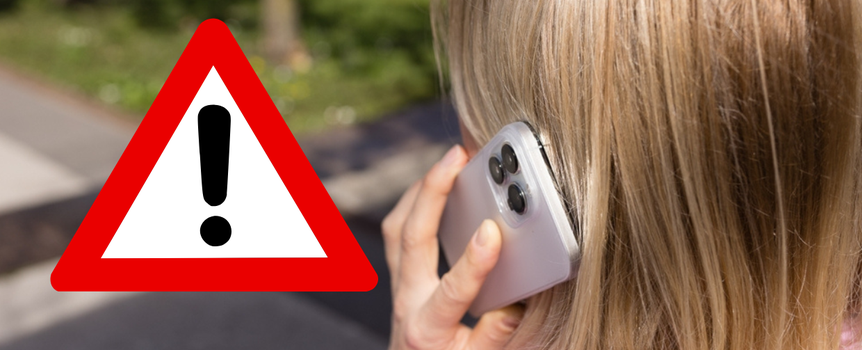 telefon, znak ostrzegawczy