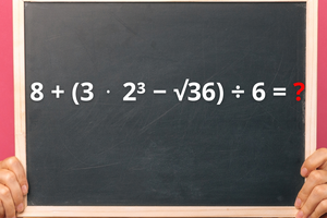 8 + (3 ⋅2³  − √36) ÷ 6 = ?