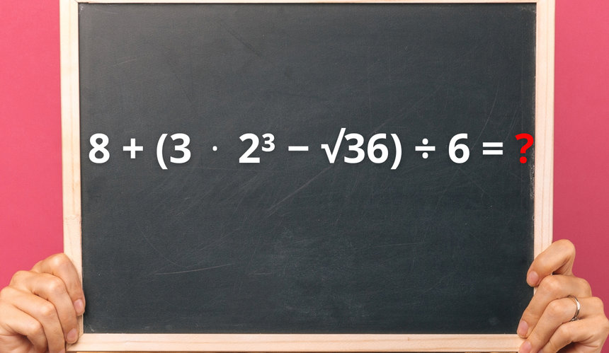8 + (3 ⋅2³  − √36) ÷ 6 = ?
