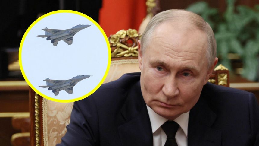 Prezydent Rosji Władimir Putin. Myśliwce