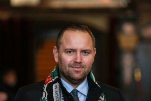 Gdańscy kibice gratulują Karolowi Nawrockiemu