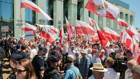 Gorąco przed Sądem Najwyższym. Kordon policji oddziela demonstrantów
