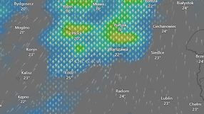 Warszawa: radar burz i opadów