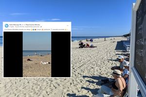 plaża w Krynicy Morskiej we wrześniu, plażowicze