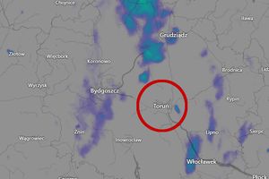 radar pogodowy - Toruń - mapa