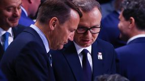 Minister spraw zagranicznych Radosław Sikroski i prezydent Andrzej Duda na szczycie NATO w Hadze