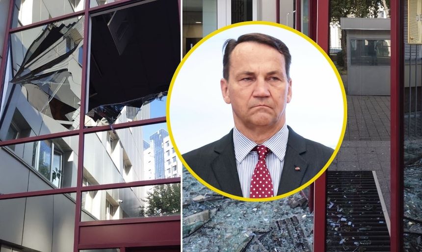 Uszkodzony budynek delegatury UE w Kijowie. "Tak to Rosja walczy o pokój”
