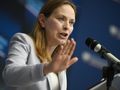 Ministra funduszy i polityki regionalnej Katarzyna Pełczyńska-Nałęcz podczas konferencji prasowej