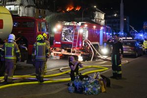 Pożar bloku w Ząbkach