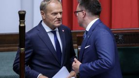 Premier Donald Tusk i marszałek Sejmu Szymon Hołownia