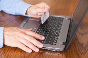 płatność, karta, laptop