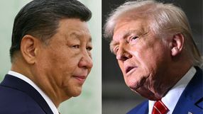 Przywódca Chin Xi Jinping. Prezydent USA Donald Trump
