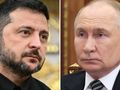 Prezydent Ukrainy Wołodymyr Zełenski. Prezydent Rosji Władimir Putin