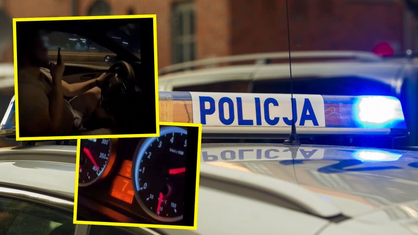 Kierowca jedzie przez Warszawę z prędkością 390 km na godz.