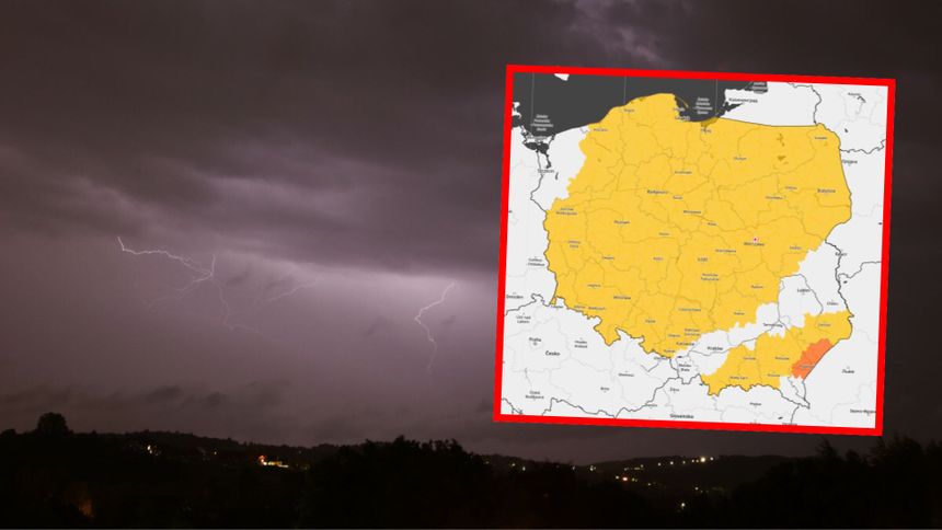 Ostrzeżenie I i II stopnia przed burzami IMGW